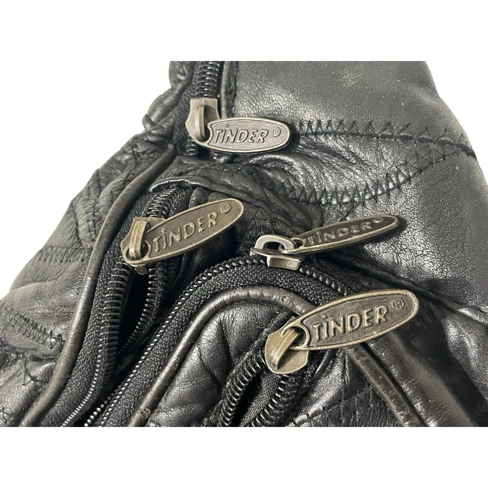 Tinder Leather Patchwork Black Large Bum Bag Hip … - image 2